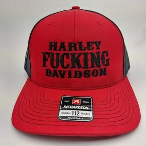 Harley-Davidson Bold Letters Red Richardson Mesh Cap